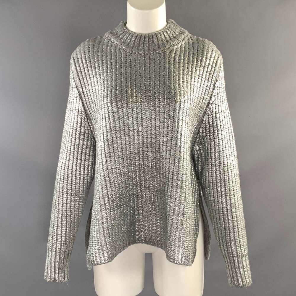 SEE By Chloe Size M Silver Polyamide &  Viscose Metallic Sweater